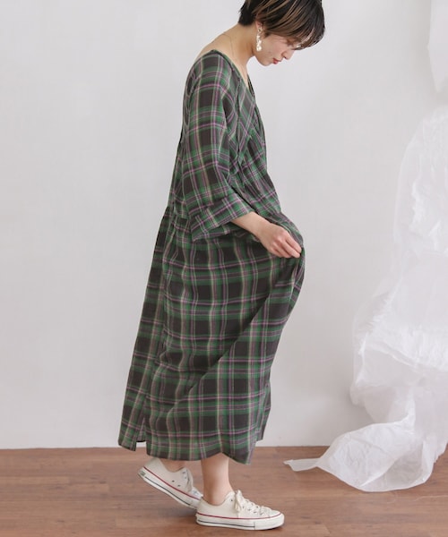 KBF（ケイビーエフ）の「マルチウェイチェックワンピース（ワンピース/ドレス・レディース・BLUE CHECK/YEL CHECK/BLK CHECK・one）」の5枚目の写真