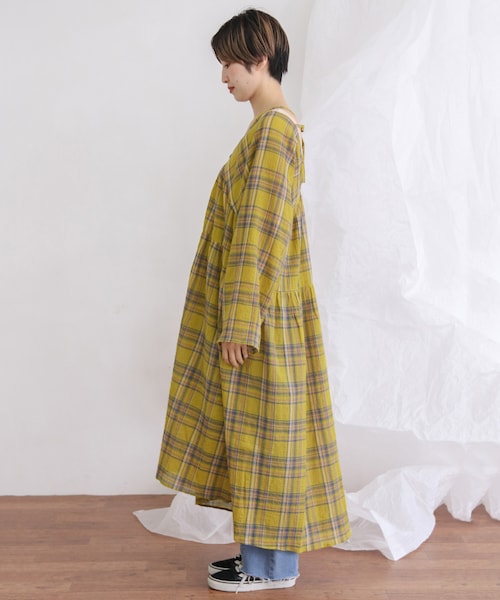 KBF（ケイビーエフ）の「マルチウェイチェックワンピース（ワンピース/ドレス・レディース・BLUE CHECK/YEL CHECK/BLK CHECK・one）」の14枚目の写真