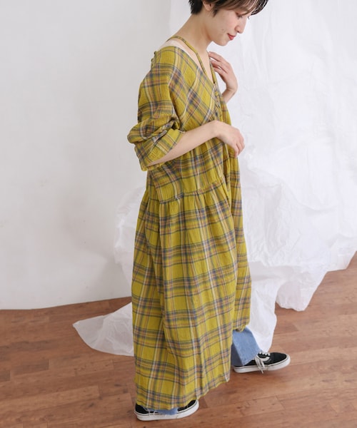 KBF（ケイビーエフ）の「マルチウェイチェックワンピース（ワンピース/ドレス・レディース・BLUE CHECK/YEL CHECK/BLK CHECK・one）」の11枚目の写真