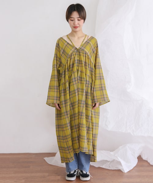 KBF（ケイビーエフ）の「マルチウェイチェックワンピース（ワンピース/ドレス・レディース・BLUE CHECK/YEL CHECK/BLK CHECK・one）」の13枚目の写真