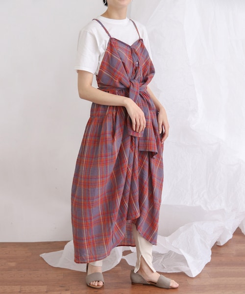 KBF（ケイビーエフ）の「マルチウェイチェックワンピース（ワンピース/ドレス・レディース・BLUE CHECK/YEL CHECK/BLK CHECK・one）」の9枚目の写真