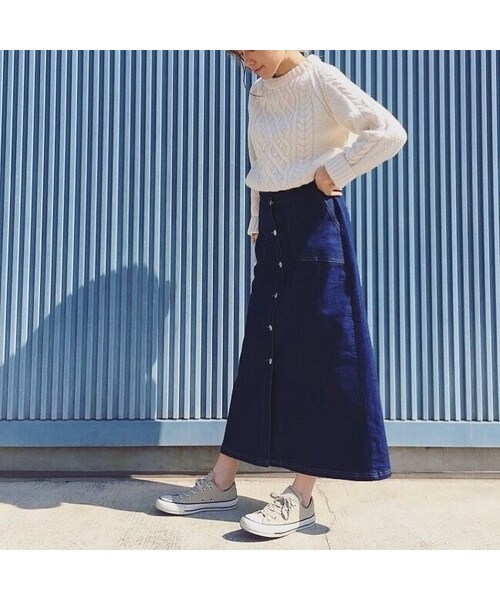 no brand（ノーブランド）の「DENIM LONG SK（デニムスカート・レディース・その他）」の2枚目の写真