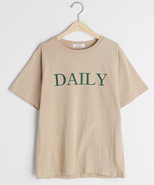 DHOLIC（ディーホリック）の「DAILYハーフスリーブTシャツ（Tシャツ/カットソー・レディース・ホワイト/ブラック/ピンク/ベージュ/イエロー・FREE）」の3枚目の写真