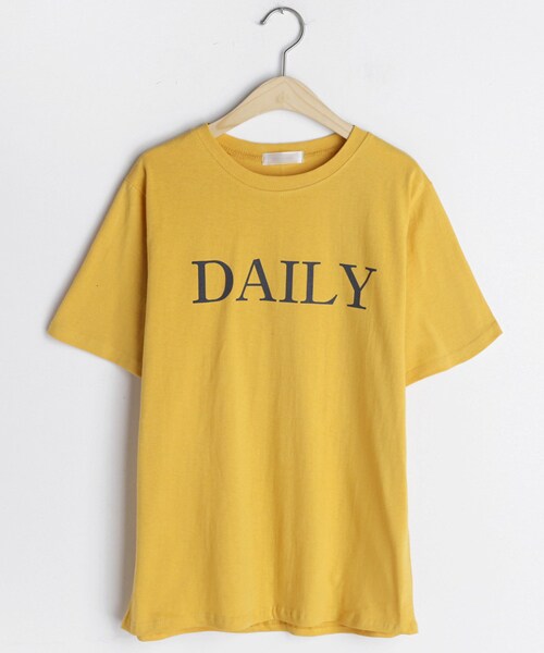 DHOLIC（ディーホリック）の「DAILYハーフスリーブTシャツ（Tシャツ/カットソー・レディース・ホワイト/ブラック/ピンク/ベージュ/イエロー・FREE）」の4枚目の写真