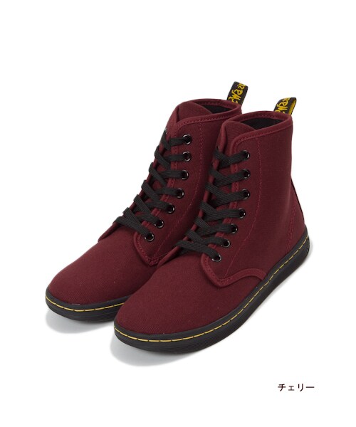 Dr. Martens（ドクターマーチン）の「★SALE対象外★Dr.Martens SHOREDITCH 7-EYE BOOT（シューズ・レディース・ブラック/チェリー・US4/US5）」の2枚目の写真