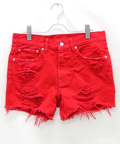 RNA(アールエヌエー)の「カラークラッシュショーパン(パンツ・レディース・オフホワイト/シアンブルー/シグナルレッド・S/M)」の5枚目の写真