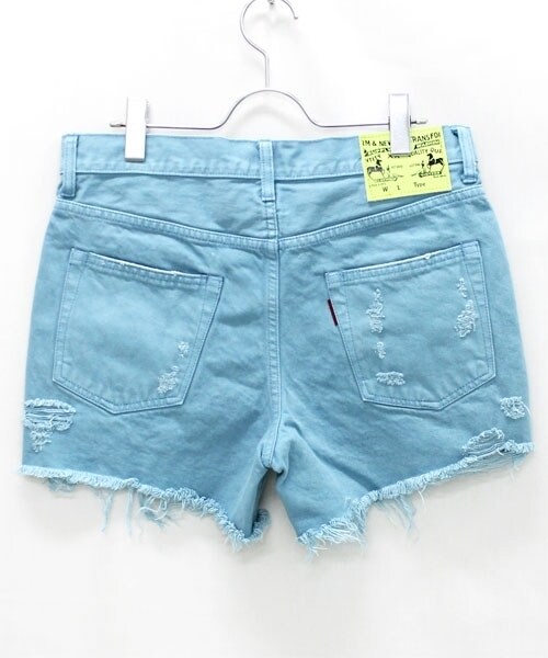 RNA(アールエヌエー)の「カラークラッシュショーパン(パンツ・レディース・オフホワイト/シアンブルー/シグナルレッド・S/M)」の8枚目の写真