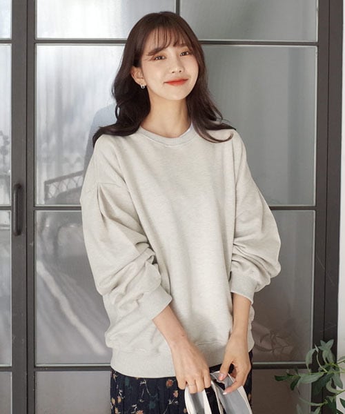 DHOLIC（ディーホリック）の「タックパフスリーブスウェット（スウェット・レディース・グリーン/ホワイト・FREE）」の2枚目の写真