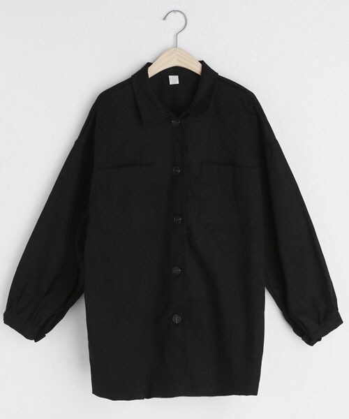 DHOLIC(ディーホリック)の「ツーポケットルーズボタンシャツ(シャツ/ブラウス・レディース・ベージュ/ブラック・FREE)」の2枚目の写真
