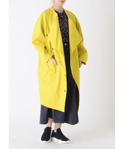 mercibeaucoup,（メルシーボークー）の「メルシーボークー、 / わさっトレンチ / コート（ジャケット/アウター・beige 0○01○/yellow 0○01○/blue 0○01○/navy 0○01○・サイズ,身丈,肩幅,身幅,袖丈,0,103,52,58.5,48,01,108,54,60,50,）」の11枚目の写真