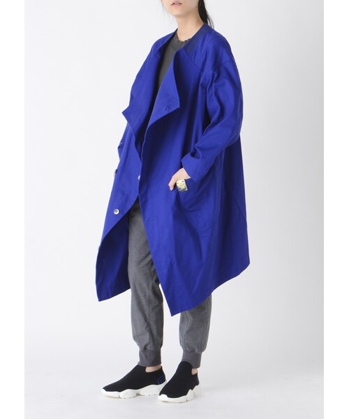 mercibeaucoup,（メルシーボークー）の「メルシーボークー、 / わさっトレンチ / コート（ジャケット/アウター・beige 0○01○/yellow 0○01○/blue 0○01○/navy 0○01○・サイズ,身丈,肩幅,身幅,袖丈,0,103,52,58.5,48,01,108,54,60,50,）」の15枚目の写真