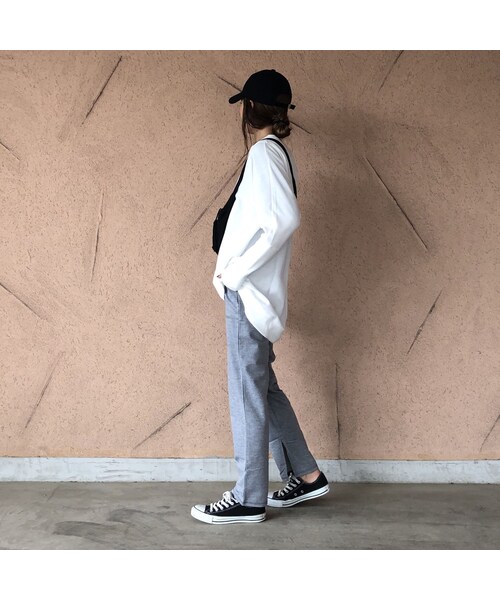 copine（コピン）の「袖リブデザイン！ゆるシルエットワッフルロング丈カットソー(3color)【クリックポスト対象商品】（Tシャツ/カットソー・レディース・その他）」の9枚目の写真