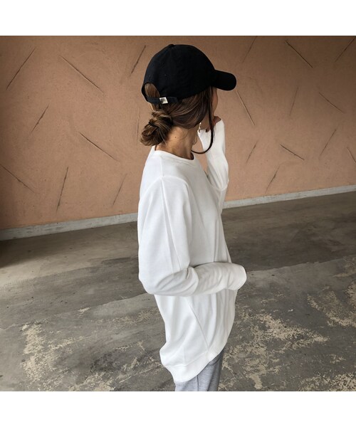 copine（コピン）の「袖リブデザイン！ゆるシルエットワッフルロング丈カットソー(3color)【クリックポスト対象商品】（Tシャツ/カットソー・レディース・その他）」の12枚目の写真