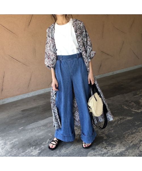 copine（コピン）の「【スペシャルプライス！定価3190円→1430円】大人気シリーズ！キーネックレトロ花柄ガウンワンピース(2color)【クリックポスト対象商品】（ワンピース・レディース・その他）」の4枚目の写真