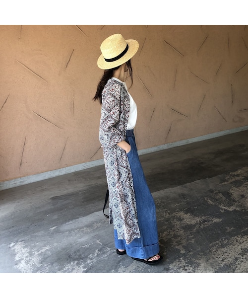 copine（コピン）の「【スペシャルプライス！定価3190円→1430円】大人気シリーズ！キーネックレトロ花柄ガウンワンピース(2color)【クリックポスト対象商品】（ワンピース・レディース・その他）」の7枚目の写真