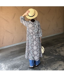 copine | 【スペシャルプライス！定価3190円→1430円】大人気シリーズ！キーネックレトロ花柄ガウンワンピース(2color)【クリックポスト対象商品】(ワンピース)