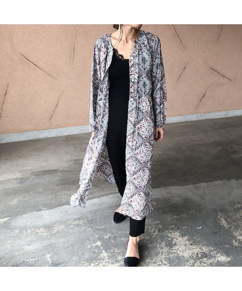 copine（コピン）の「【スペシャルプライス！定価3190円→1430円】大人気シリーズ！キーネックレトロ花柄ガウンワンピース(2color)【クリックポスト対象商品】（ワンピース・レディース・その他）」の8枚目の写真