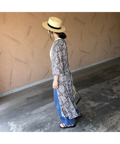 copine（コピン）の「【スペシャルプライス！定価3190円→1430円】大人気シリーズ！キーネックレトロ花柄ガウンワンピース(2color)【クリックポスト対象商品】（ワンピース・レディース・その他）」の6枚目の写真