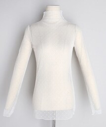 DHOLIC | ハイネックシースルーレースブラウス(シャツ/ブラウス)