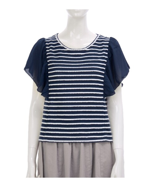 MAJESTIC LEGON(マジェスティックレゴン)の「☆SスカラボーダーT(トップス・レディース・ネイビー柄/オフ/柄/ブルー柄・Free)」の8枚目の写真