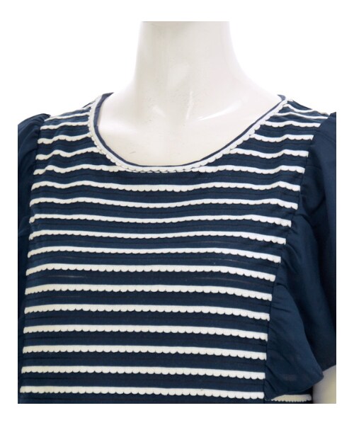 MAJESTIC LEGON(マジェスティックレゴン)の「☆SスカラボーダーT(トップス・レディース・ネイビー柄/オフ/柄/ブルー柄・Free)」の2枚目の写真