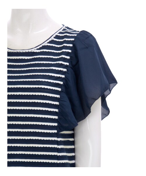 MAJESTIC LEGON(マジェスティックレゴン)の「☆SスカラボーダーT(トップス・レディース・ネイビー柄/オフ/柄/ブルー柄・Free)」の3枚目の写真