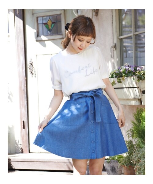 MAJESTIC LEGON（マジェスティックレゴン）の「☆膝丈前ボタンSK（パンツ・レディース・ネイビー/ラベンダー/オフ/ブルー・Free）」の15枚目の写真