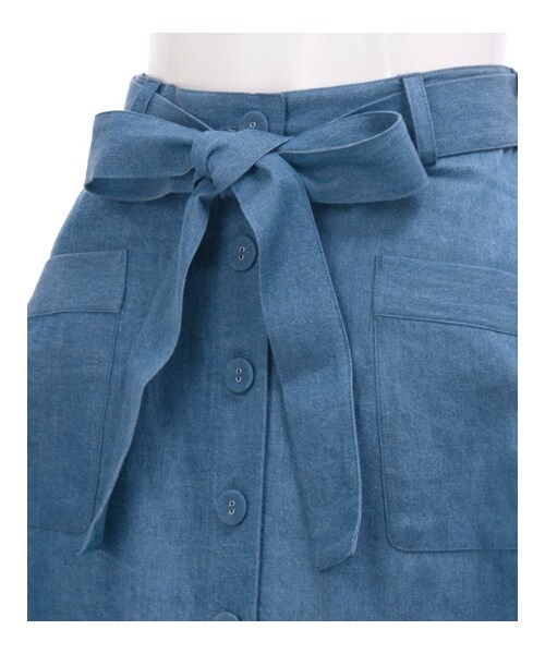 MAJESTIC LEGON（マジェスティックレゴン）の「☆膝丈前ボタンSK（パンツ・レディース・ネイビー/ラベンダー/オフ/ブルー・Free）」の8枚目の写真