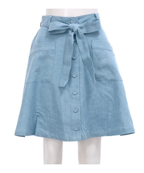 MAJESTIC LEGON（マジェスティックレゴン）の「☆膝丈前ボタンSK（パンツ・レディース・ネイビー/ラベンダー/オフ/ブルー・Free）」の6枚目の写真