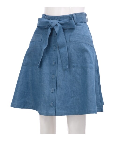 MAJESTIC LEGON（マジェスティックレゴン）の「☆膝丈前ボタンSK（パンツ・レディース・ネイビー/ラベンダー/オフ/ブルー・Free）」の7枚目の写真