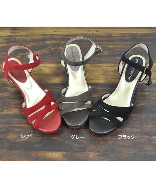 ORiental TRaffic（オリエンタルトラフィック）の「ウエッジストラップサンダル（その他・レディース・ブラック/グレー/レッド・S/M/L/LL）」の2枚目の写真