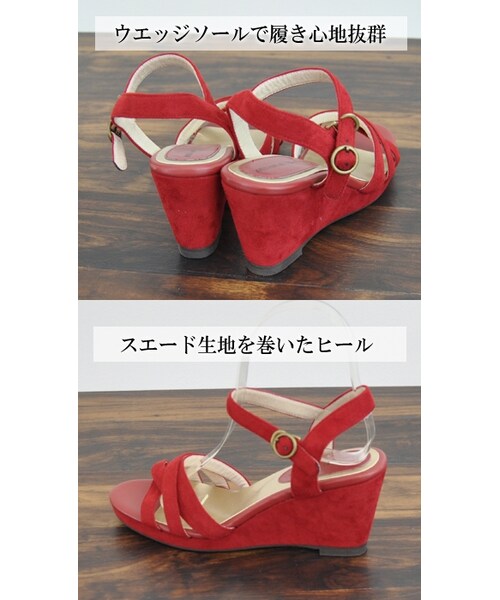 ORiental TRaffic（オリエンタルトラフィック）の「ウエッジストラップサンダル（その他・レディース・ブラック/グレー/レッド・S/M/L/LL）」の3枚目の写真