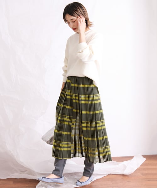 KBF（ケイビーエフ）の「シアーチェックスカート（）」 - WEAR