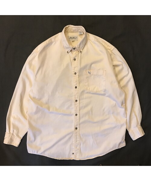 Eddie Bauer(エディーバウアー)の「Made in USA / Eddie Bauer / L/S B.D. Shirt / Natural / Used(シャツ/ブラウス・メンズ・その他)」の1枚目の写真