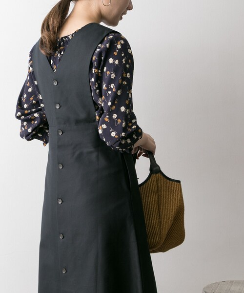 URBAN RESEARCH（アーバンリサーチ）の「コットン2重織2WAYジャンスカ（ワンピース/ドレス・レディース・BEIGE/NAVY・FREE）」の9枚目の写真