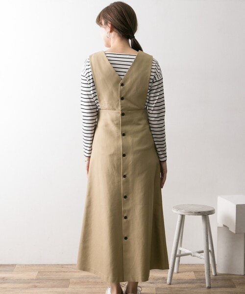 URBAN RESEARCH（アーバンリサーチ）の「コットン2重織2WAYジャンスカ（ワンピース/ドレス・レディース・BEIGE/NAVY・FREE）」の16枚目の写真
