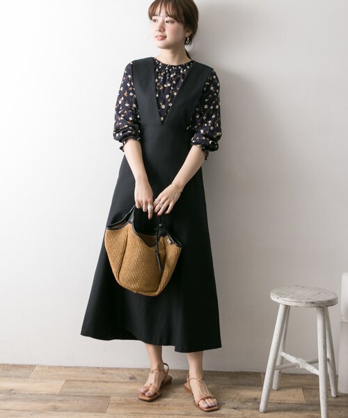 URBAN RESEARCH（アーバンリサーチ）の「コットン2重織2WAYジャンスカ（ワンピース/ドレス・レディース・BEIGE/NAVY・FREE）」の10枚目の写真