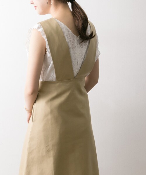 URBAN RESEARCH（アーバンリサーチ）の「コットン2重織2WAYジャンスカ（ワンピース/ドレス・レディース・BEIGE/NAVY・FREE）」の6枚目の写真