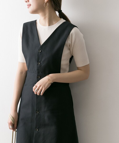 URBAN RESEARCH（アーバンリサーチ）の「コットン2重織2WAYジャンスカ（ワンピース/ドレス・レディース・BEIGE/NAVY・FREE）」の11枚目の写真