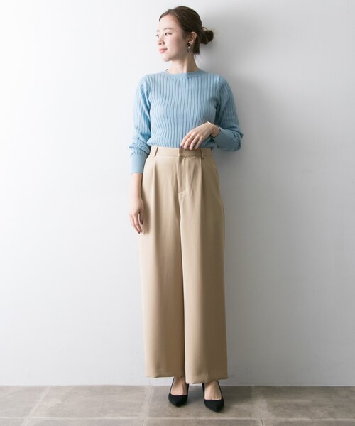 URBAN RESEARCH（アーバンリサーチ）の「タックワイドパンツ（パンツ・レディース・OFF/BEIGE/BLACK・36/38）」の7枚目の写真