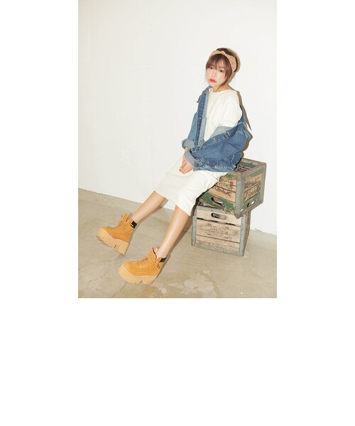 STYLENANDA（スタイルナンダ）の「ラウンドネック8分袖ルーズワンピース（その他・レディース・アイボリー・FREE）」の5枚目の写真