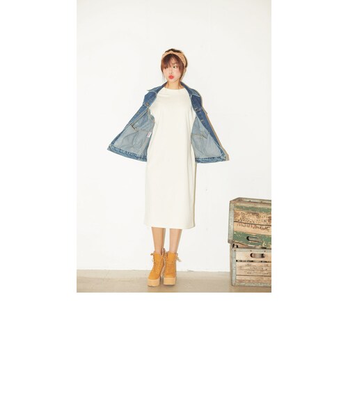 STYLENANDA（スタイルナンダ）の「ラウンドネック8分袖ルーズワンピース（その他・レディース・アイボリー・FREE）」の11枚目の写真