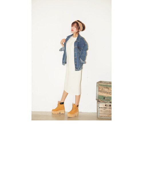 STYLENANDA（スタイルナンダ）の「ラウンドネック8分袖ルーズワンピース（その他・レディース・アイボリー・FREE）」の12枚目の写真