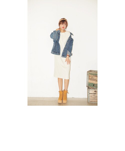 STYLENANDA（スタイルナンダ）の「ラウンドネック8分袖ルーズワンピース（その他・レディース・アイボリー・FREE）」の13枚目の写真