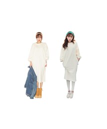 STYLENANDA | ラウンドネック8分袖ルーズワンピース(その他)