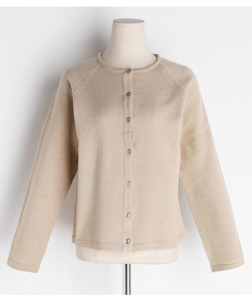 DHOLIC（ディーホリック）の「ラグランボタンカーディガン（カーディガン/ボレロ・レディース・ホワイト/ブラック/ベージュ/ピンク・FREE）」の3枚目の写真