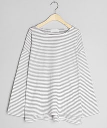 DHOLIC | ボクシースリットボーダーTシャツ(Tシャツ/カットソー)
