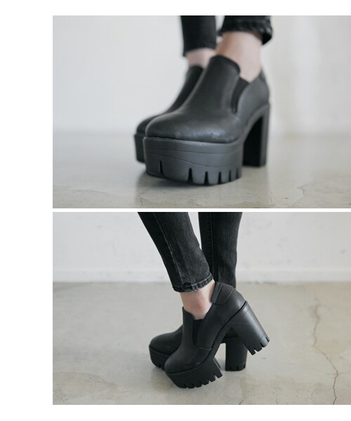 STYLENANDA（スタイルナンダ）の「シンプル厚底パンプス（シューズ・レディース・ブラック・230(230)/235(235)/240(240)/245(245)）」の4枚目の写真