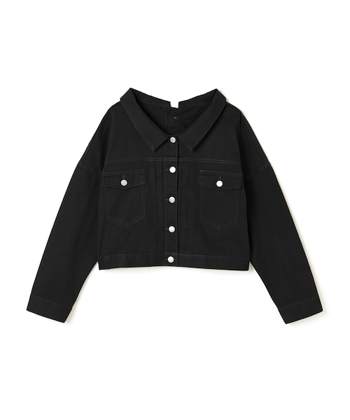 GRL（グレイル）の「ツイルバックボタンGジャン（ミリタリージャケット・レディース・ベージュ/ブラック/カーキ・F/Ｆ）」の2枚目の写真