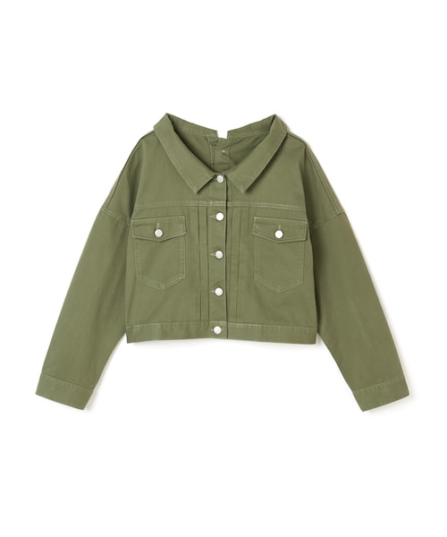 GRL（グレイル）の「ツイルバックボタンGジャン（ミリタリージャケット・レディース・ベージュ/ブラック/カーキ・F/Ｆ）」の3枚目の写真